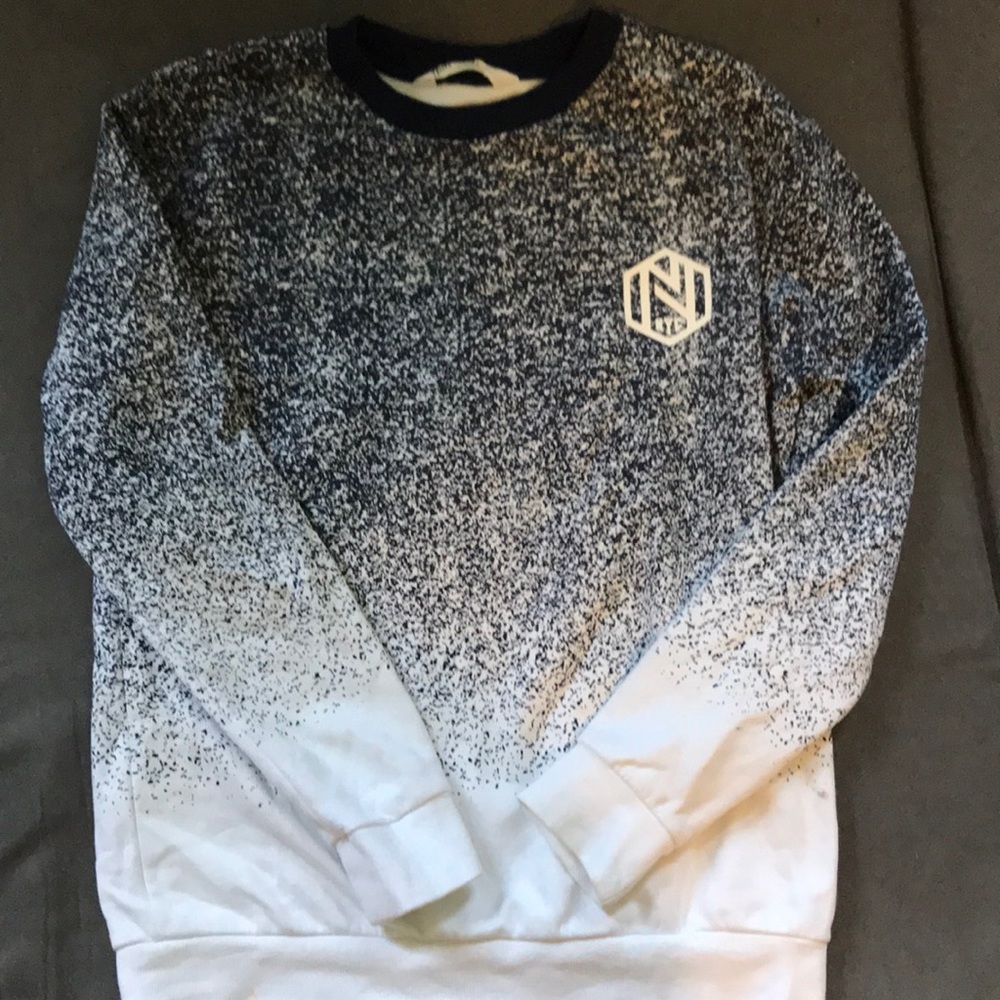 H&M NYC Crew Swearshirt Blue White Hombre L